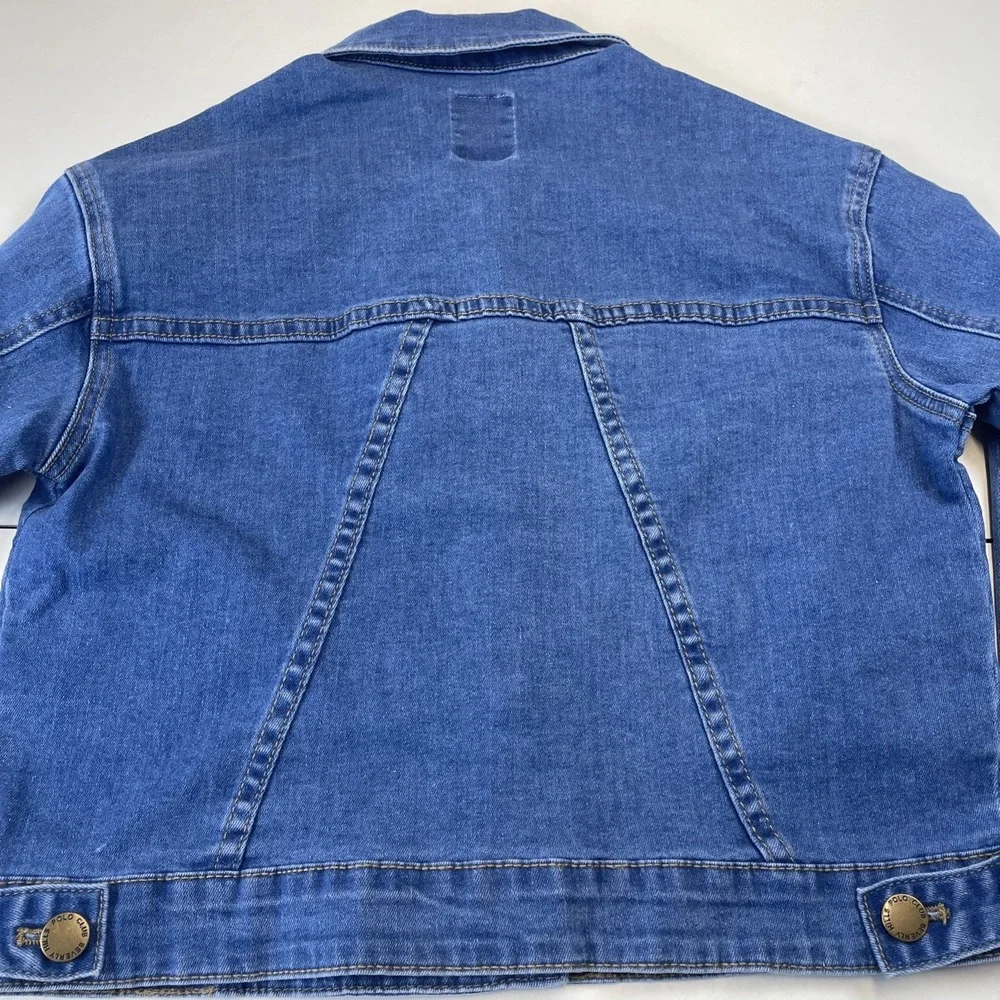 NWT Beverly Hills Polo Club Denim Long Sleeve Pockets‎ Logo Jacket girl's 10